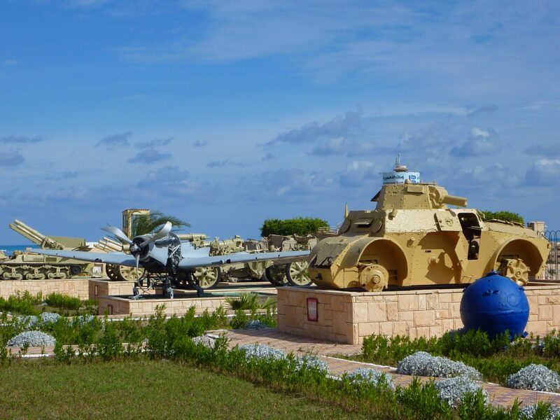 Recuerdo de tanques militares usados por los soldados